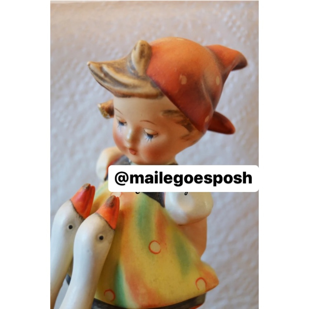 Art Photograph Print of Hummel geese goose girl figurine 4x6” photo decor sweet
